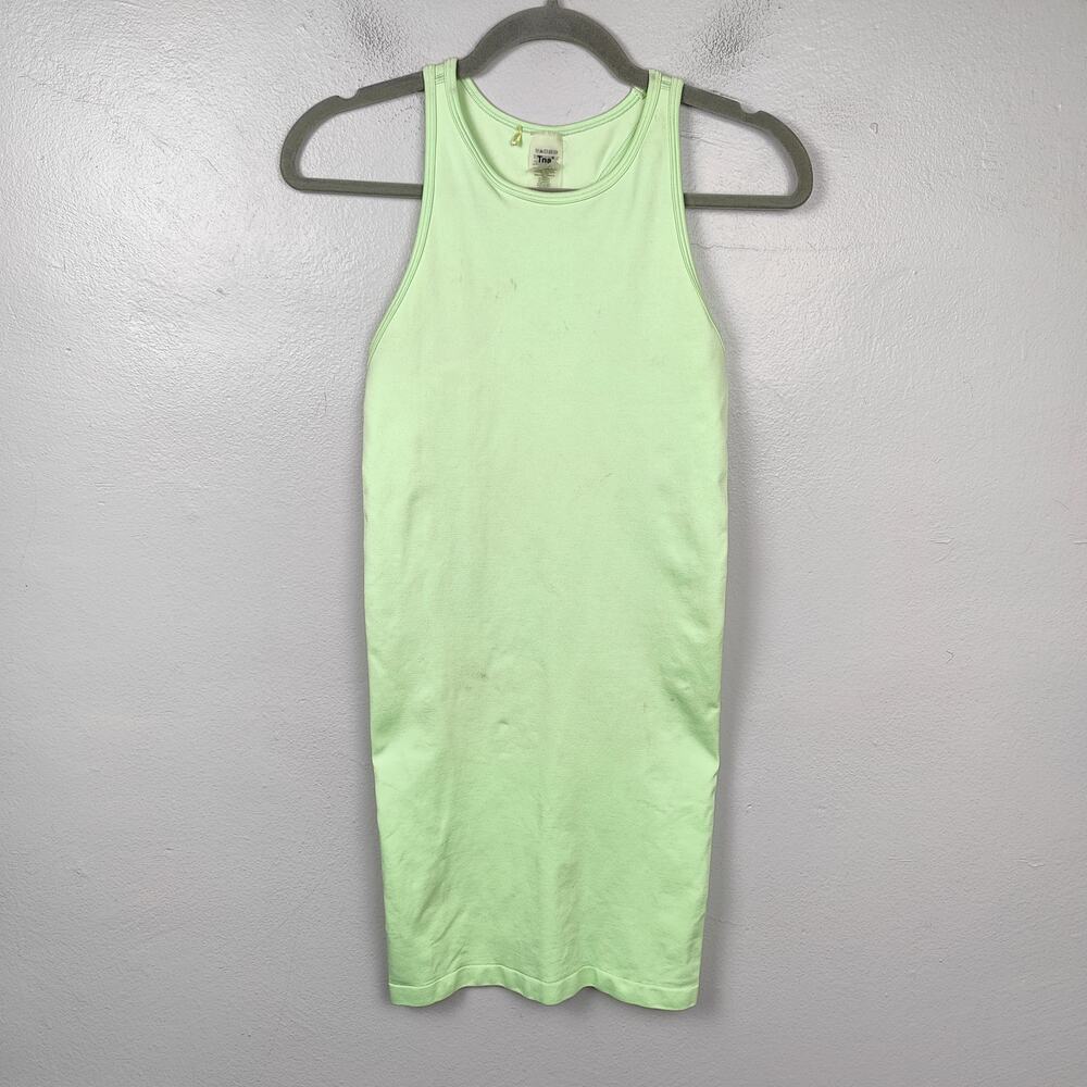 Aritzia TNA Body Kaplan Dress Womens Small Green Mini Racerback Stretch Tennis